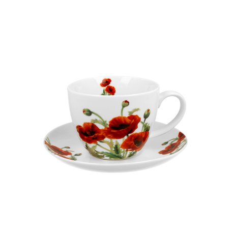 Cescuta cu Farfurie 470ml -  "Classic Poppies"