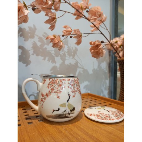 Cana cu Infuzor si capac "Sakura si Un Cocor"
