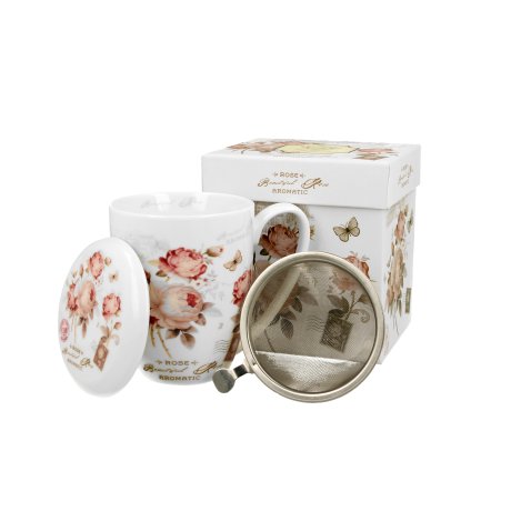 Cana cu Infuzor si capac "Romantic roses"