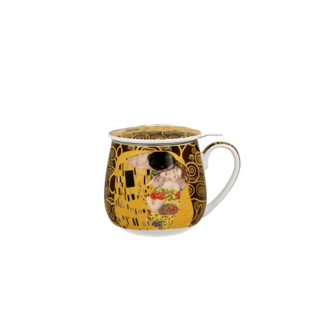 Cana cu Capac si infuzor 0.43L  "Gustav Klimt - The Kiss"
