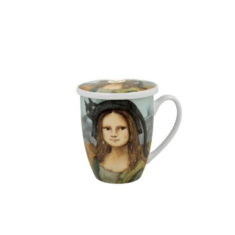 Cana cu Capac si infuzor "Monalisa cu pisica"
