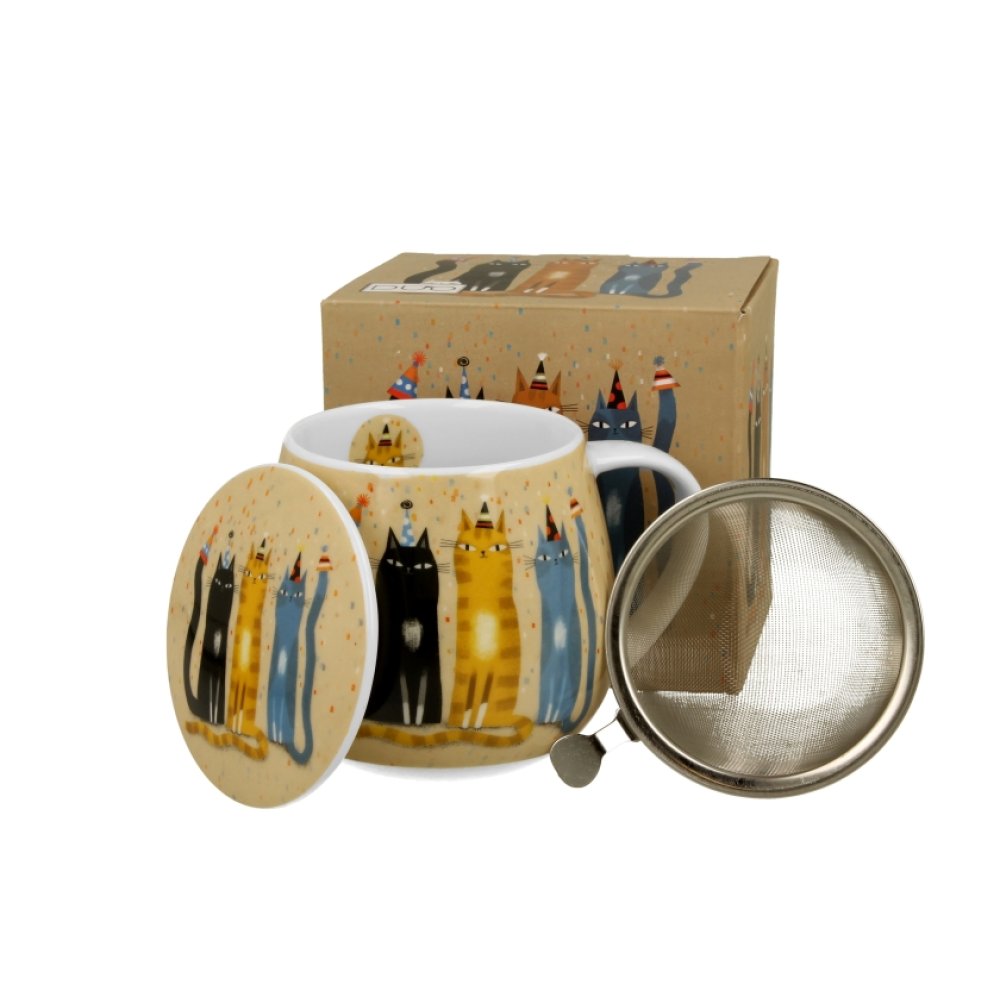 Cana cu Capac si infuzor "Cats Party"