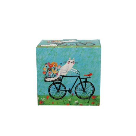 Cana cu Capac si infuzor "Cat on bicycle"