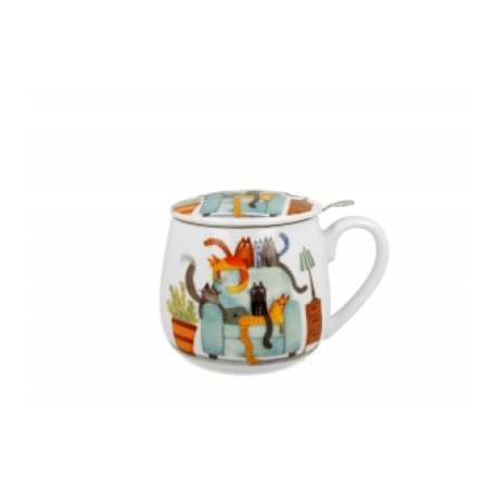 Cana cu Capac si infuzor "Cat's World - The Chair"