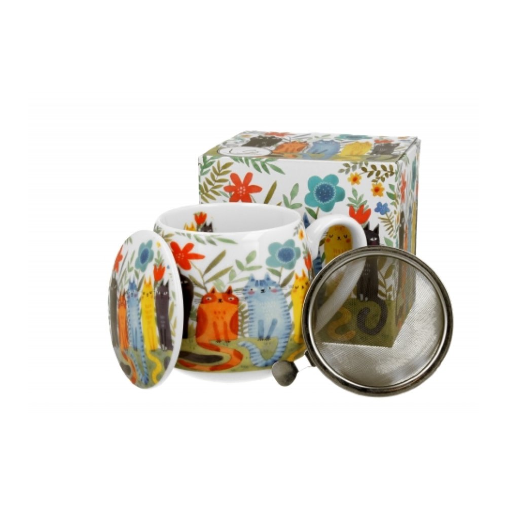 Cana cu Capac si infuzor "Cat's World - Garden Felines" Cana cu Capac si infuzor "Cat's World - Garden Felines"