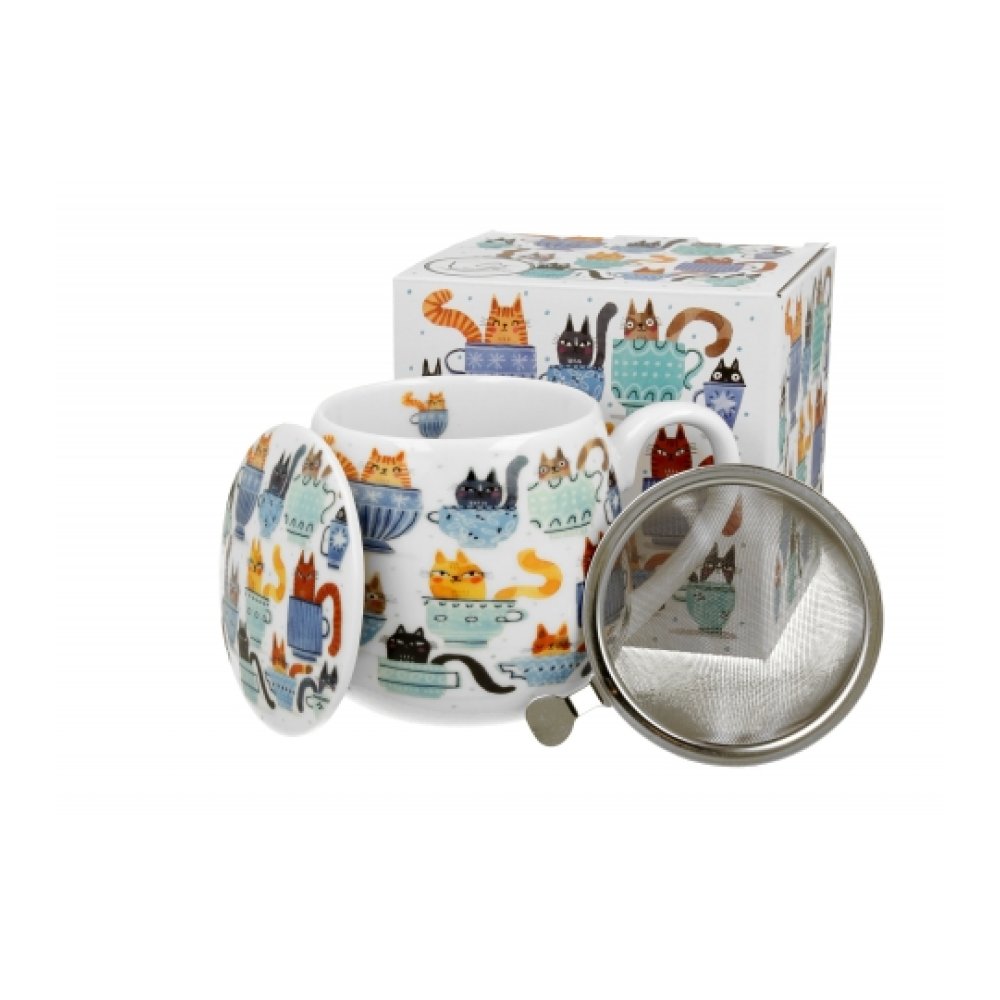 Cana cu Capac si infuzor "Teacup Cats" Cana cu Capac si infuzor "Teacup Cats"