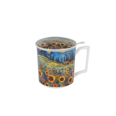 Cana cu Capac si infuzor "Modern Sunflower Field"