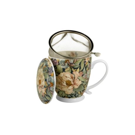Cana cu Capac si infuzor "Blue Peony"