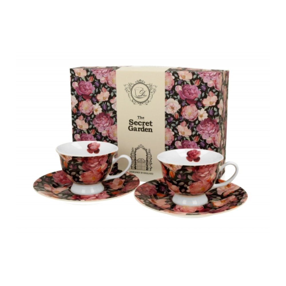Ceasca cu farfurie colectia "Spring Roses Black" Ceasca cu farfurie colectia "Spring Roses Black"