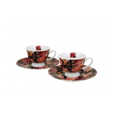Ceasca cu farfurie colectia "Spring Roses Black"