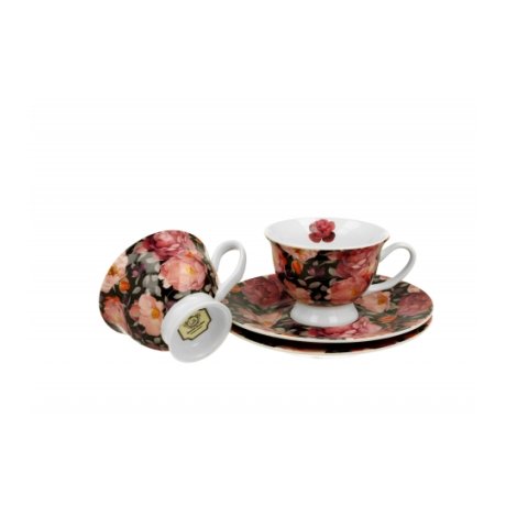 Ceasca cu farfurie colectia "Spring Roses Black"