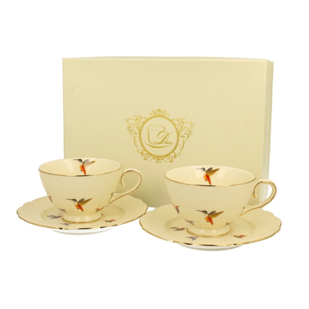 Set 2 cesti cu farfurie colectia "HummingBird" Set 2 cesti cu farfurie colectia "HummingBird"