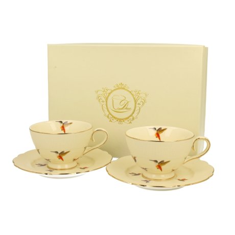 Set 2 cesti cu farfurie colectia "HummingBird"