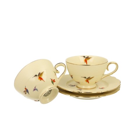 Set 2 cesti cu farfurie pentru espresso colectia "HummingBird"