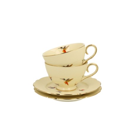 Set 2 cesti cu farfurie pentru espresso colectia "HummingBird"