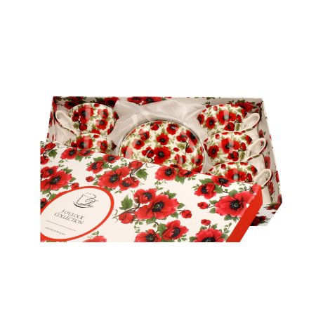 Set / 6 Cescute cu Farfurie colectia "Maci"