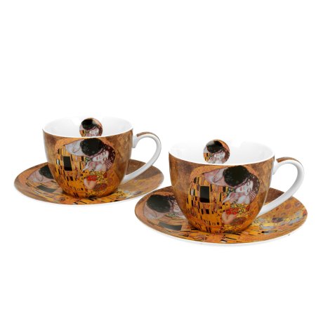 Set 2 Cescute cu Farfurie Colectia "Gustav Klimt"