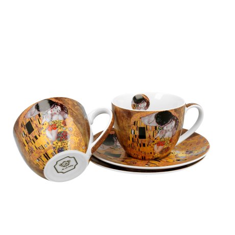 Set 2 Cescute cu Farfurie Colectia "Gustav Klimt"