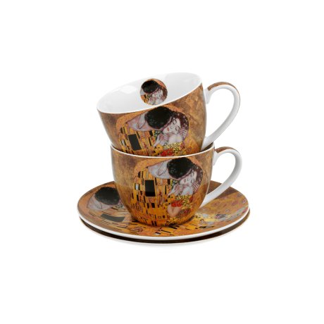 Set 2 Cescute cu Farfurie Colectia "Gustav Klimt"