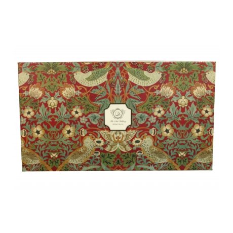 Set 6 Cescute cu Farfurie Colectia "William Morris - Strawberry Thief Red"