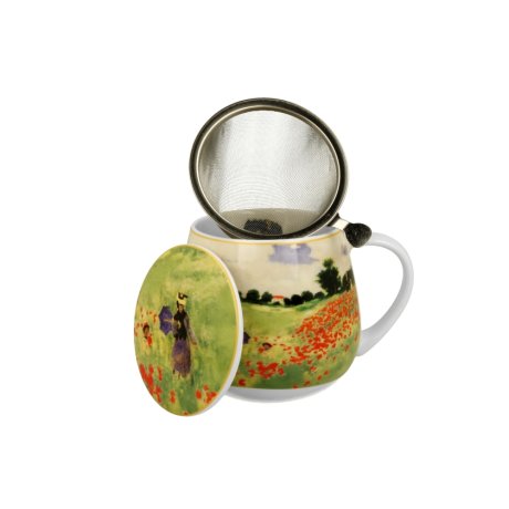Cana cu Infuzor si capac 430ml -  "Claude Monet - Poppy Field"