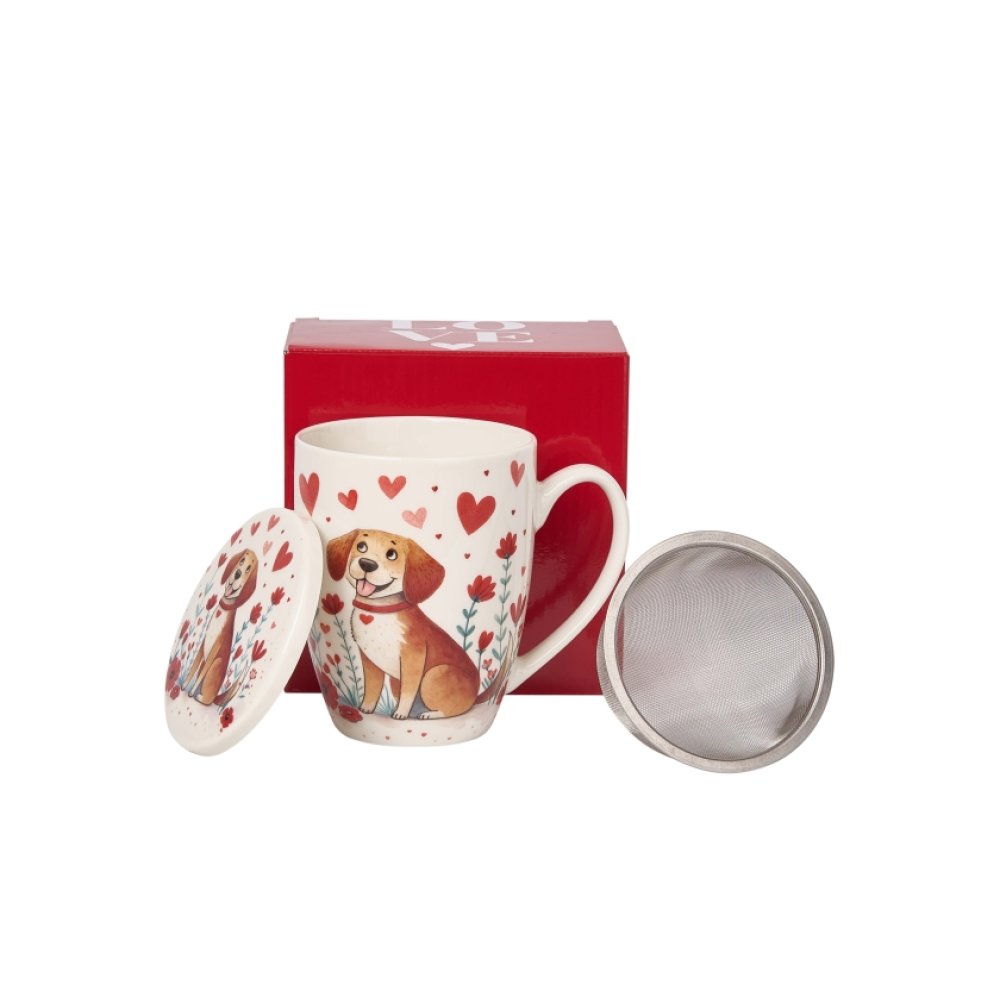 Cana cu Capac si infuzor "Lovely Dog"