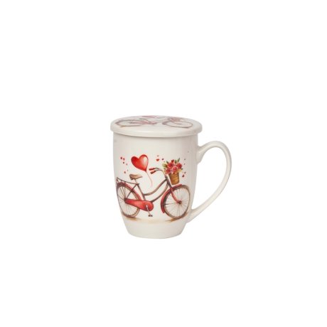 Cana cu Capac si infuzor "Love Bicycle"