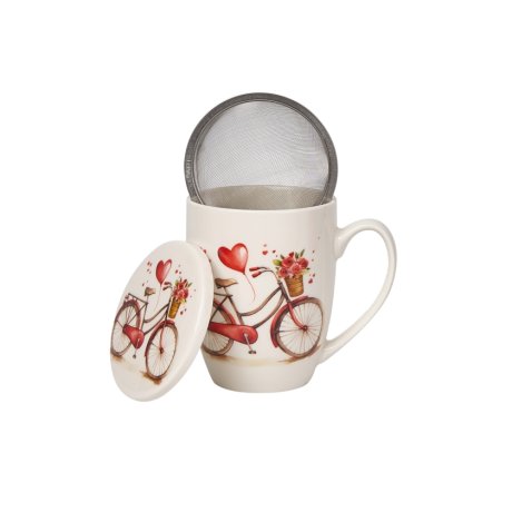 Cana cu Capac si infuzor "Love Bicycle"