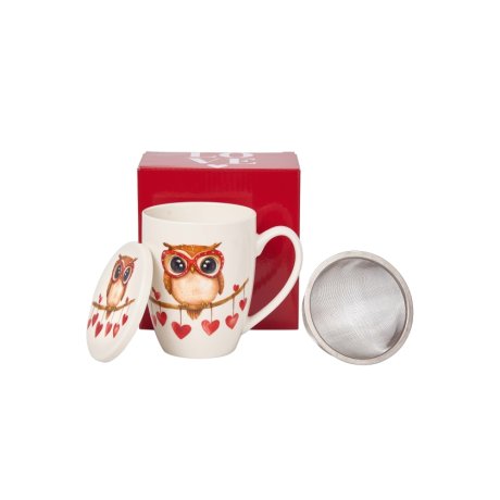 Cana cu Capac si infuzor "Lovely Owl"