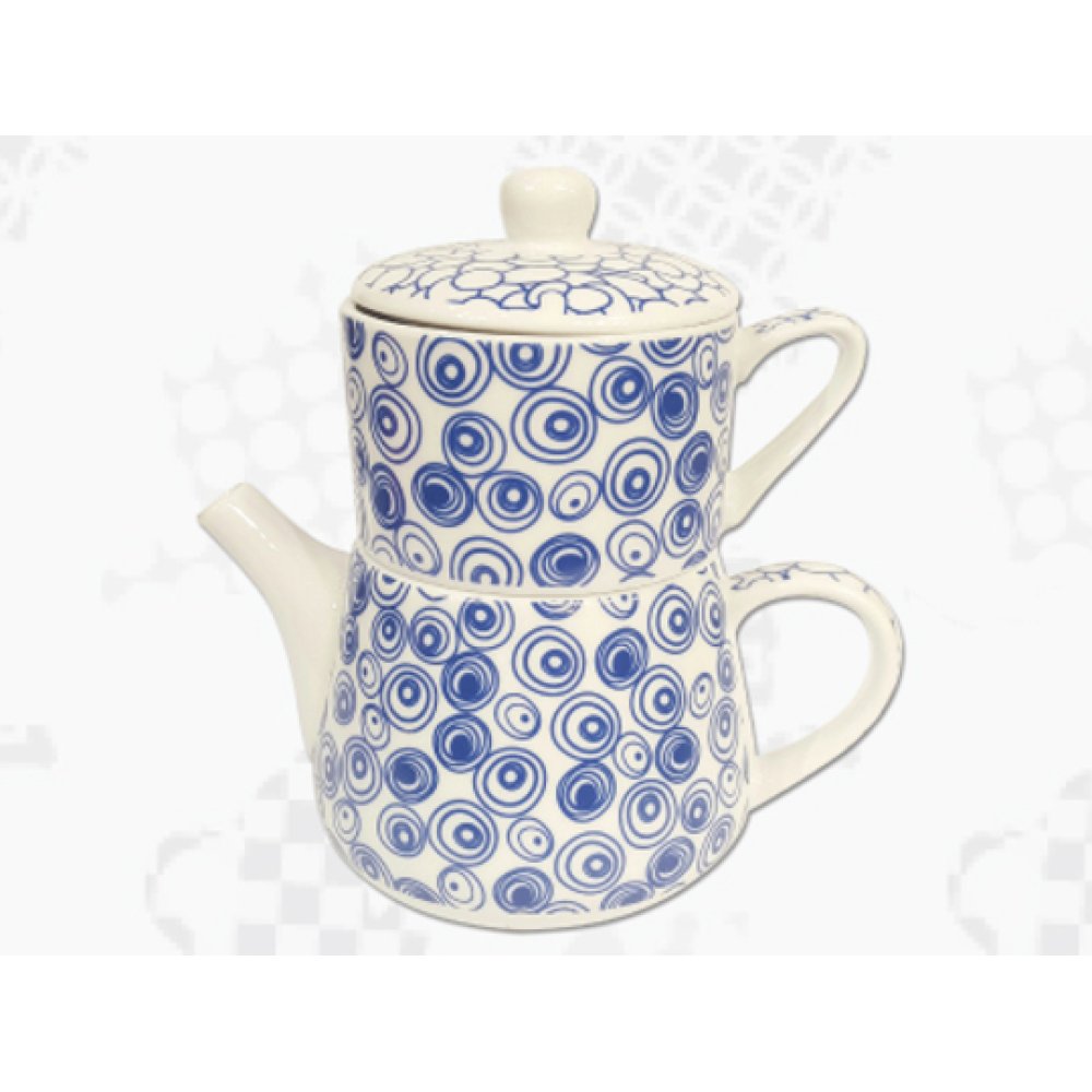 Tea For One Portelan Colectia Japoneza "Cercuri Albastre"
