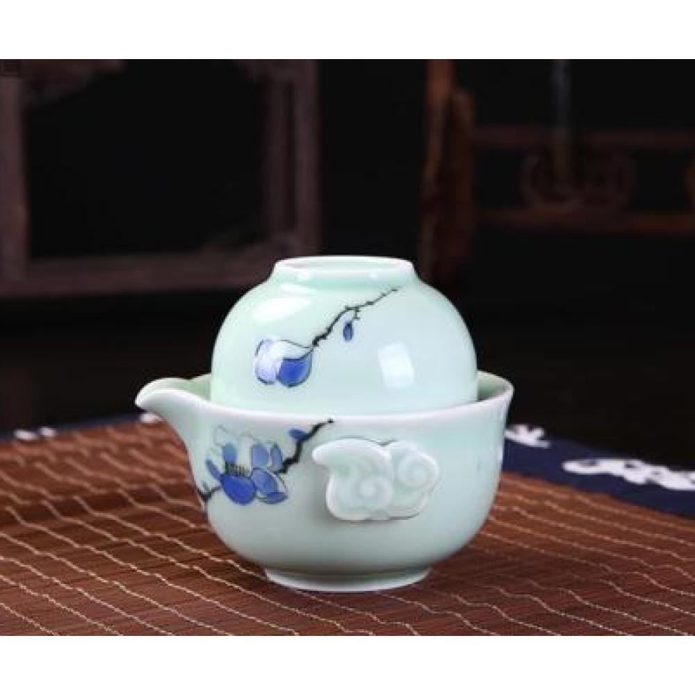 Set de Ceai pentru Calatorie Flori de Lotus Albastre